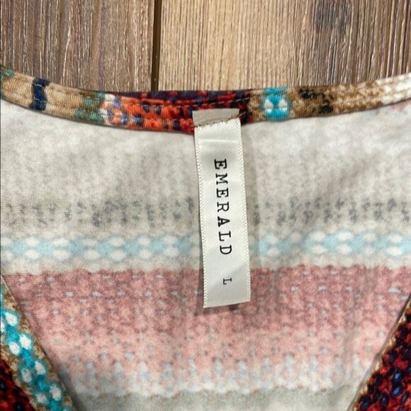 Women’s Multicolor Striped Criss-Cross Front Shorts Romper With Pockets Size L - Picture 2 of 4